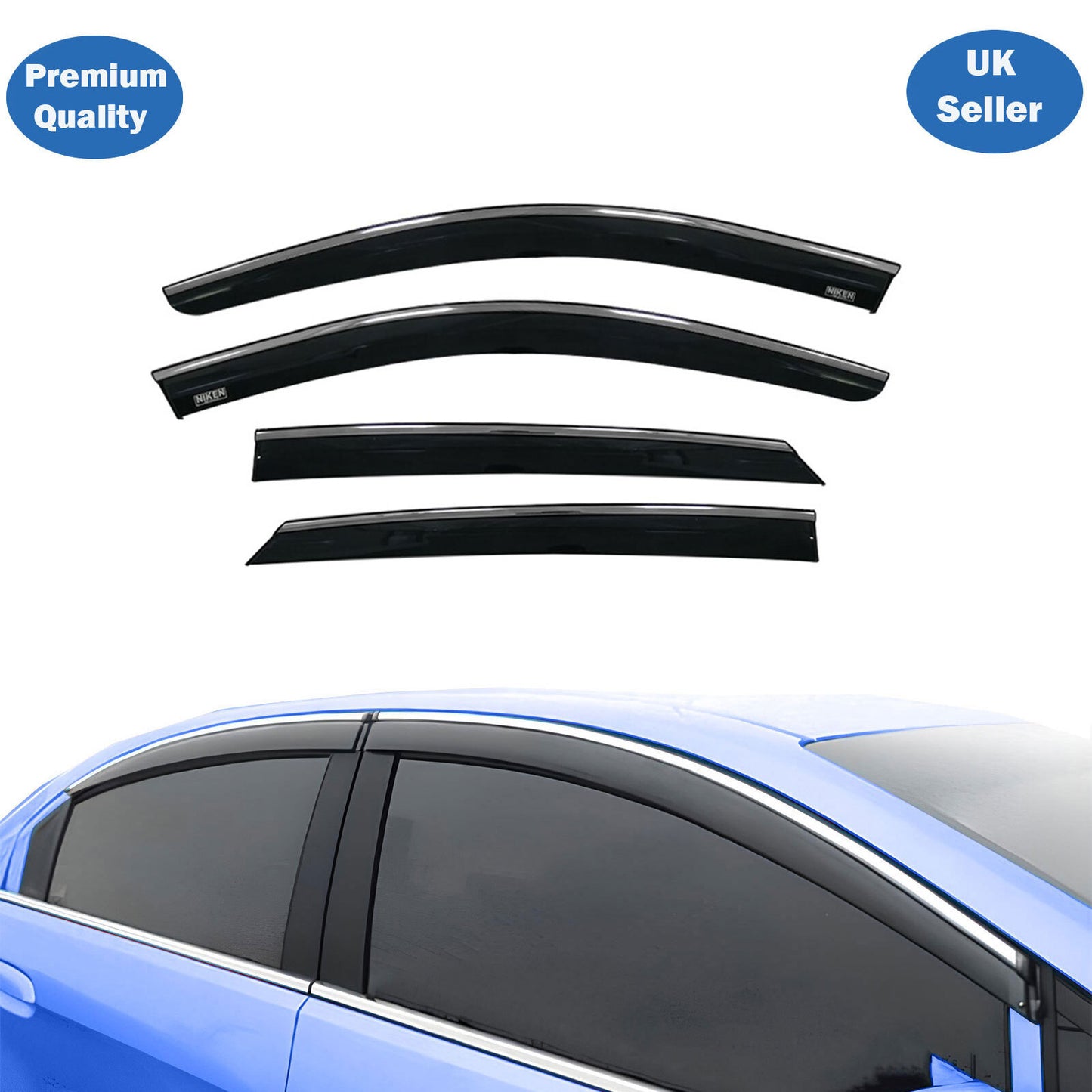 Chrome Window Wind Deflector for Opel Astra L 2022 Onward Rain Guard Visors 4pcs