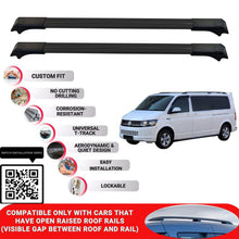Roof Rack Cross Bars for Vw Caravelle T6-T6.1 2015-2024 Lockable 2 Pcs Black