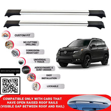 Roof Rack Cross Bars for Honda Passport 2019+ Lockable Roof Bars 2 Pcs Grey