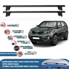 Lockable Roof Rack Cross Bars for Kia Sorento XM 2012-2020 | Heavy Duty Rail Carrier 2 Pcs Black
