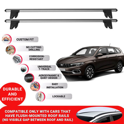 Premium Roof Bars for Fiat Tipo Station 2015-2023 Roof Rack Cross Bars 2 Pcs Grey