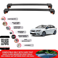Premium Roof Bars For Seat ibiza Estate 2010-2017 Secure Roof Rack Cross Bar 2 Pcss Black