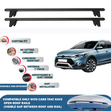 Lockable Roof Rack Cross Bars for Hyundai I20 Active 2014-2020 | Heavy Duty Rail Carrier 2 Pcs Black