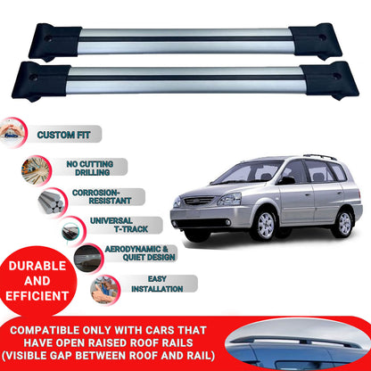 Roof Racks Cross Bars For Kia Carens 2002-2006 2 Pcs Grey