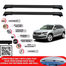 Roof Rack Cross Bars for Skoda Kodiaq 2017-2023 Lockable Roof Bars 2 Pcs Black