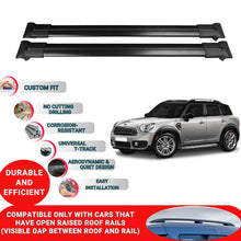 Roof Racks Cross Bars For Mini Countryman F60 2017-2023 2 Pcs Black