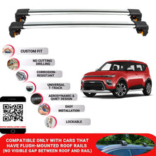 Premium Roof Bars For Kia Soul Hatchback 2014-2016 Secure Roof Rack Cross Bar 2 Pcss Grey