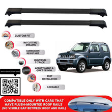 Roof Rack Cross Bars for Suzuki Jimny 1998-2018 Lockable Roof Bars 2 Pcs Black