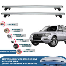 Roof Rack Cross Bars for Mitsubishi Pajero 2007-2021 Rail Carrier for Roof Tents 2 Pcs Grey