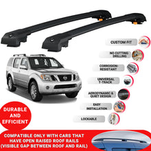 Roof Bar for Nissan Pathfinder R51 2005-2012 Lockable Roof Rack Cross Bars 2 Pcs Black