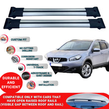 Roof Racks Cross Bars For Nissan Qashqai 2006-2013 2 Pcs Grey