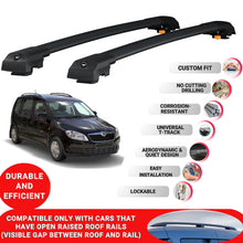 Roof Bar for Skoda Roomster (5J) 2006-2015 Lockable Roof Rack Cross Bars 2 Pcs Black