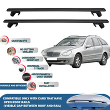 Roof Rack Cross Bars for Mercedes Benz C Class S203 SW 2000-2007 Rail Carrier for Roof Tents 2 Pcs Black