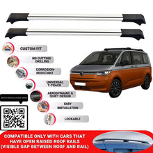 Roof Rack Cross Bars for Vw Multivan (T7) 2022+ Lockable Roof Bars 2 Pcs Grey