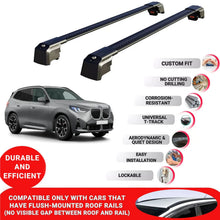 Roof Bars Rack for Bmw X3 G45 2024+ Lockable Rail Carrier 2 Pcs Black