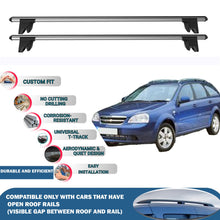 Lockable Roof Rack Cross Bars for Chevrolet Lacetti Sw 2005-2011 | Heavy Duty Rail Carrier 2 Pcs Grey