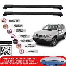 Roof Rack Cross Bars for Bmw X5 E53 2000-2007 Lockable Roof Bars 2 Pcs Black