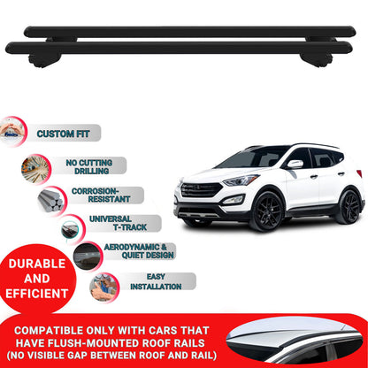Roof Bars For Hyundai Santa Fe MK3 2012-2018 Roof Rack Cross Bars 2 Pcs Black