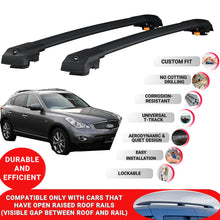 Roof Bar for Infiniti Ex (J50) 2008-2013 Lockable Roof Rack Cross Bars 2 Pcs Black