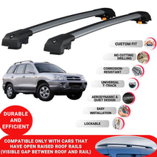 Roof Bar for Hyundai Santa Fe (Cm) 2007-2012 Lockable Roof Rack Cross Bars 2 Pcs Grey