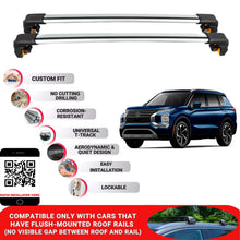 Premium Roof Bars For Mitsubishi Outlander Suv 2022+ Secure Roof Rack Cross Bar 2 Pcss Grey