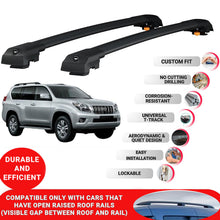 Roof Bar for Toyoya Land Cruiser Prado 2010-2023 Lockable Roof Rack Cross Bars 2 Pcs Black