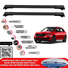 Roof Rack Cross Bars for Skoda Kamiq 2020 Onwards Lockable Roof Bar 2 Pcs Black