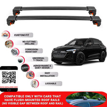 Premium Roof Bars For Audi Q8 Sportback E-Tron 2023+ Secure Roof Rack Cross Bar 2 Pcss Black