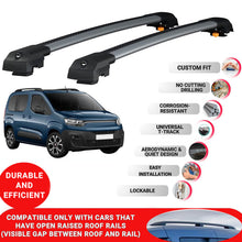 Roof Bar for Fiat Doblo(K9) 2023+ Lockable Roof Rack Cross Bars 2 Pcs Grey