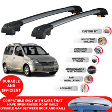 Roof Bar for Toyota Yaris Verso XP20 2000-2005 Lockable Roof Rack Cross Bars 2 Pcs Grey