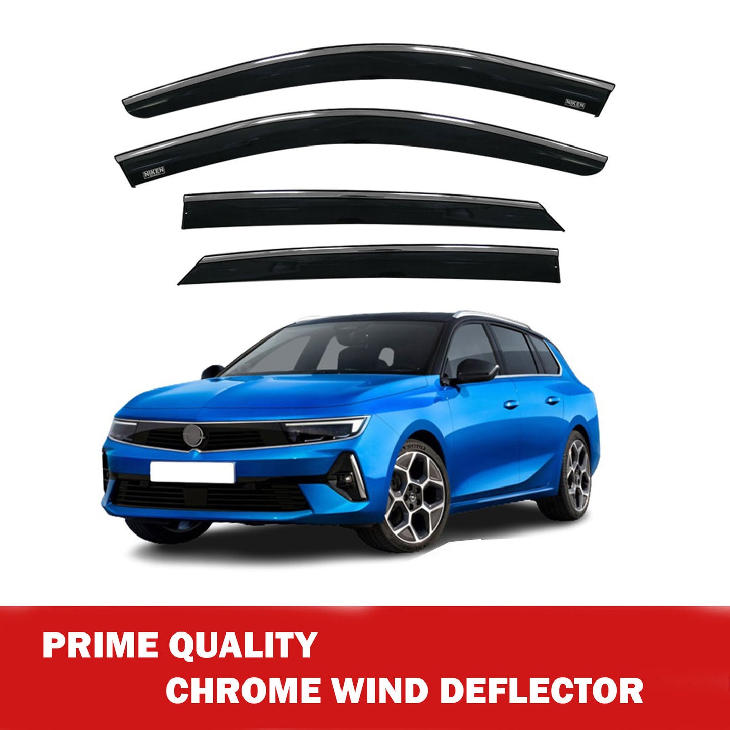 Chrome Window Wind Deflector for Opel Astra L 2022 Onward Rain Guard Visors 4pcs