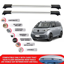 2X Car Roof Rack Cross Bars for Vw Id Buzz 2022+ Lockable Roof Bars Grey