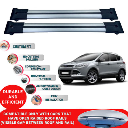Roof Racks Cross Bars For Ford Kuga 2013-2018 2 Pcs Grey
