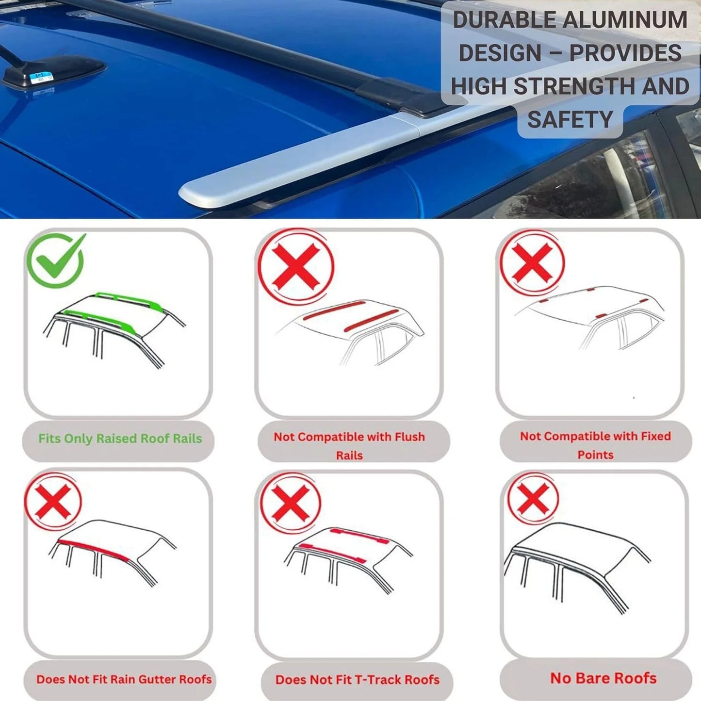 Roof Rack Cross Bars for Bmw X3 E83 Suv 2003-2010 Aluminum Roof Bars 2 Pcs Grey