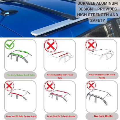 Roof Rack Cross Bars for Bmw X3 E83 Suv 2003-2010 Aluminum Roof Bars 2 Pcs Grey