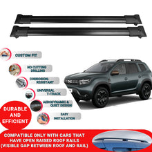 Roof Racks Cross Bars For Dacia Duster 2018-2023 2 Pcs Black