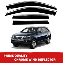 Chrome Car Wind Deflector Set for Kia Sorento 2010-2015 - Rain Guard 4 pcs