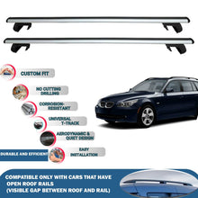 Roof Rack Cross Bars for BMW 5 Series E61 Touring 2004-2010 Rail Carrier for Roof Tents 2 Pcs Grey