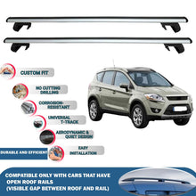 Roof Rack Cross Bars for Ford Kuga 2008-2013 Rail Carrier for Roof Tents 2 Pcs Grey