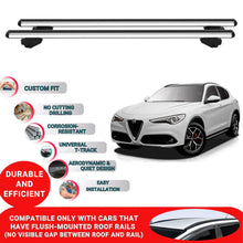 Car Roof Bars for Alfa Romeo Stelvio 2017+ Roof Rack Cross Bars 2 Pcs Grey