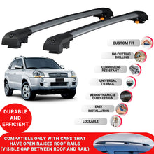 Roof Bar for Hyundai Tucson 2004-2009 Lockable Roof Rack Cross Bars 2 Pcs Grey