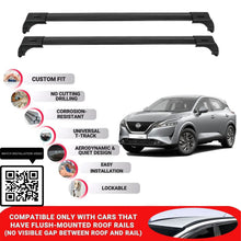 Roof Bars for Nissan Qashqai J12 2021+ Lockable Roof Rack Cross Bar 2 Pcs Black