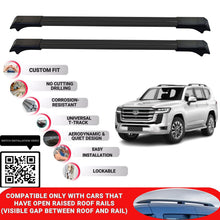 Roof Rack Cross Bars for Toyota Land Cruiser 300 2021+ Lockable Bars 2 Pcs Black