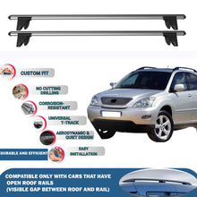 Lockable Roof Rack Cross Bars for Lexus Rx 2003-2009 | Heavy Duty Rail Carrier 2 Pcs Grey