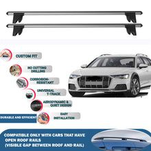 Lockable Roof Rack Cross Bars for Audi A6 Allroad Quattro 2019-2023 | Heavy Duty Rail Carrier 2 Pcs Grey
