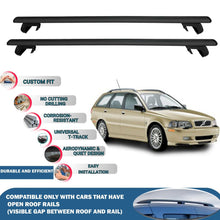 Roof Rack Cross Bars for Volvo V40 Estate 1995-2004 Rail Carrier for Roof Tents 2 Pcs Black