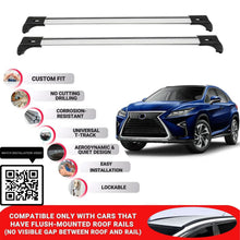 Roof Bars for Lexus Rx-Series 2016-2022 Lockable Roof Rack Cross Bars 2 Pcs Grey