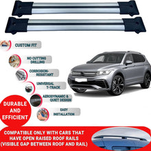Roof Rack Cross Bars for Vw Tiguan R-Line 5N Suv 2020+ Roof Bars 2 Pcs Grey