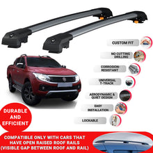 Roof Bar for Fiat Fullback 2016-2020 Lockable Roof Rack Cross Bars 2 Pcs Grey