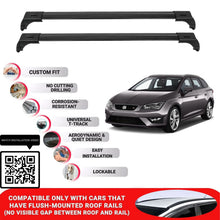 Roof Bars for Seat Leon St 2014+2020 Lockable Roof Rack Cross Bars 2 Pcs Black